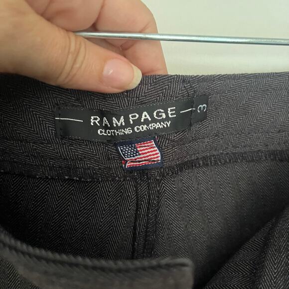 Vtg Rampage Y2K Bootcut Trouser Pants 3 Indie Vtg Low Rise Stretch Chevron USA - Picture 9 of 11